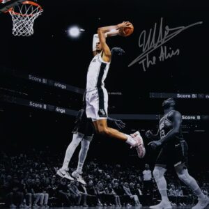 Victor Wembanyama San Antonio Spurs Autographed 16" x 20" Dunk vs. Phoenix Suns Spotlight Photograph with "The Alien" Inscription