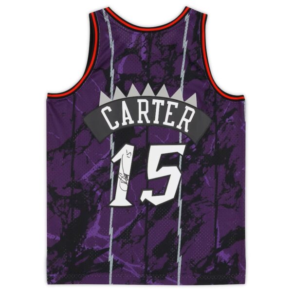 Vince Carter Toronto Raptors Autographed Purple Marble Mitchell & Ness 1998-99 Swingman Jersey