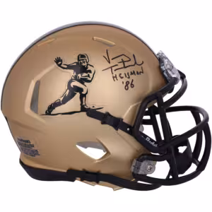 Vinny Testaverde Miami Hurricanes Autographed Riddell Gold Heisman Mini Helmet with "Heisman 86" Inscription