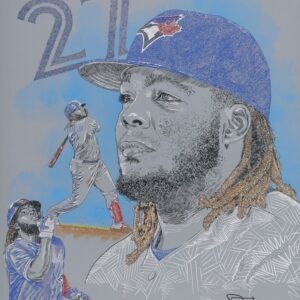 Vladimir Guerrero Jr. Toronto Blue Jays 16" x 20" Photo Print - Designed and Signed by Artist Maz Adams - Limited Edition of 25