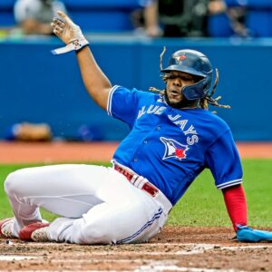 Vladimir Guerrero Jr. Toronto Blue Jays Unsigned Sliding Home Photograph