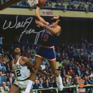 Walt Frazier New York Knicks Autographed 16" x 20" Lay Up vs. Boston Celtics Photograph
