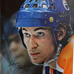 Wayne Gretzky Edmonton Oilers Autographed 20" x 24" Up Close & Personal Canvas - Upper Deck