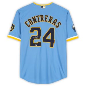 William Contreras Milwaukee Brewers Autographed Powder Blue Nike City Connect Replica Jersey