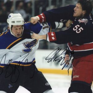 Bill Guerin & Ole-Kristian Tollefsen Blues , Blue Jackets Autographed 8x10 Photo