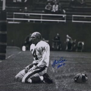 YA Tittle New York Giants Autographed 16" x 20" Agony of Defeat Blood Photograph with "HOF 71" Inscription - Blue Ink
