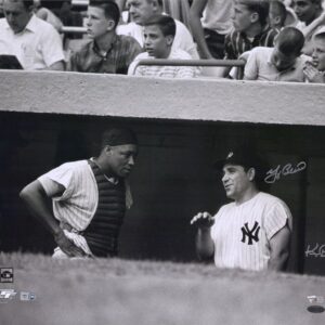 Yogi Berra New York Yankees Autographed 16" x 20" Dugout with Elston Howard Photograph with Photographer Signature