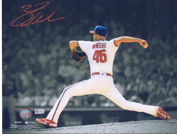 Zack Wheeler Philadelphia Phillies Autographed 11" x 14" Pitching Spotlight Photograph