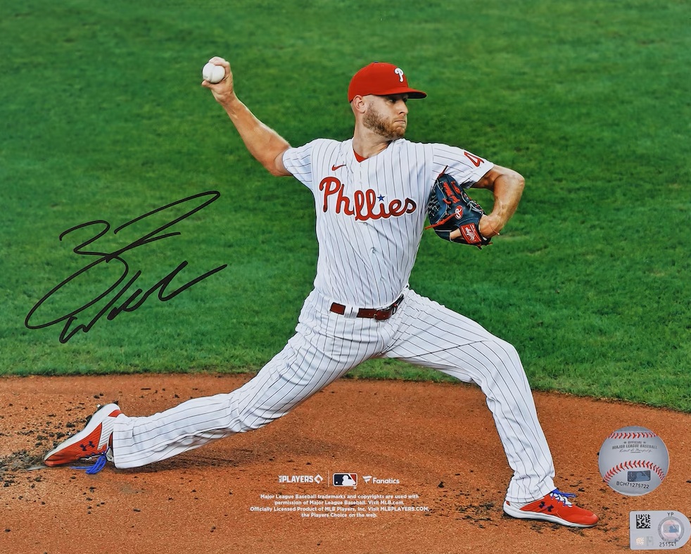 Zack Wheeler Philadelphia Phillies Autographed 8" x 10" Pinstripes Pitching Photograph