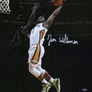 Zion Williamson New Orleans Pelicans Autographed 11" x 14" Dunk vs. Sacramento Kings Spotlight Photograph