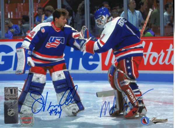 Mike Richter & John Vanbiesbrouck Team USA Autographed 8x10 Photo